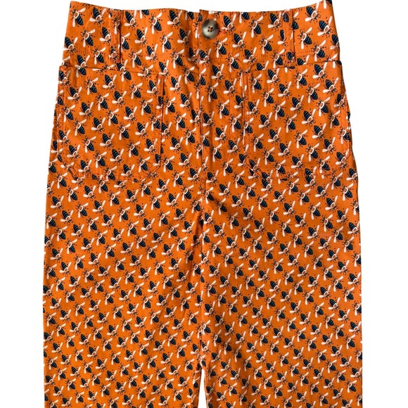 Anthropologie Maeve x Sarah Gordon Colette Bee Print Wide Leg Crop Pants Size 4 - Picture 9 of 10